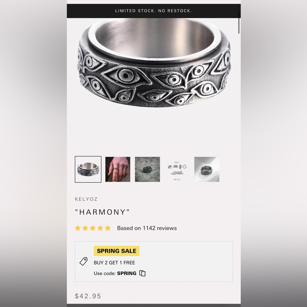 Kelyoz Harmony fidget ring